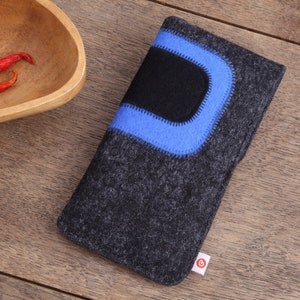 Smartphonetasche Anthrazit-Blau-Schwarz Bild 3