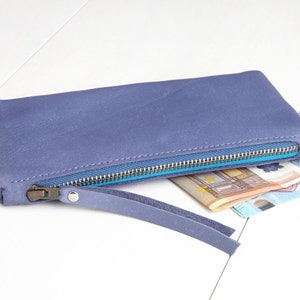 Leder Geldbeutel "Blaulila"