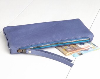 Leather Wallet "Blue Purple"