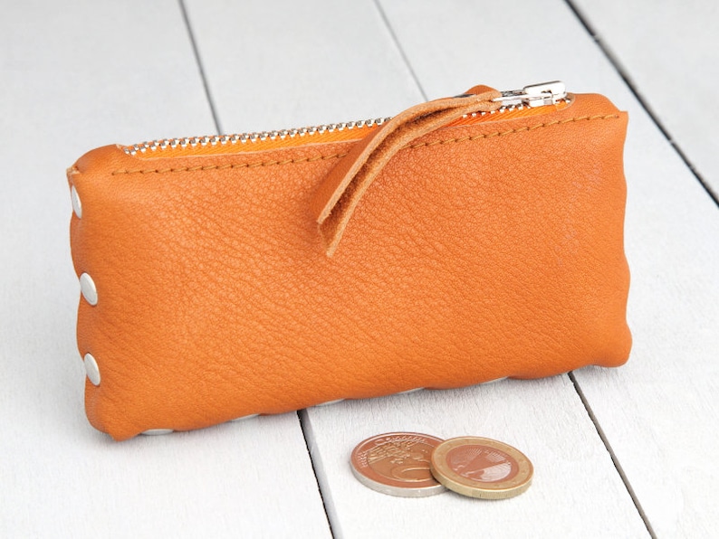 Leather Wallet mini Orange image 1