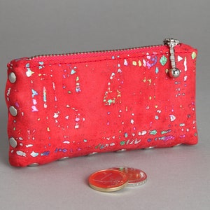 Leder Geldbeutel mini "Rot metallic"