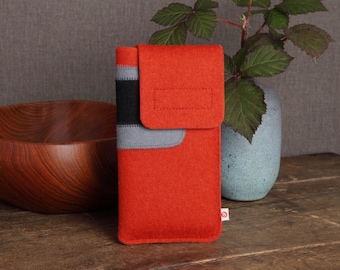 Smartphone bag "rust red-gray-black"