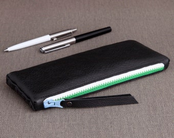 Pencil Case "Black-White-Green-Light Blue"