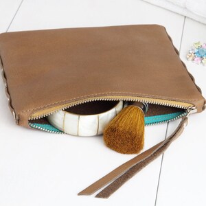 Cosmetic bag Warm brown-turquoise-curry yellow image 4