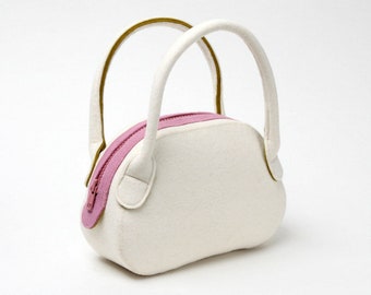 Bridal bag "White-Old Pink-Yellow-Green"