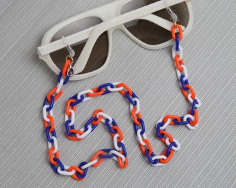 Glasses - Masks - Chain "Chain Links "Orange-White-Dark Blue"