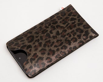 Leder Smartphonetasche "Leopard"