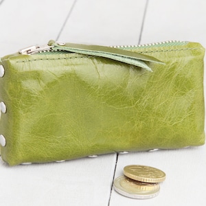 Leder Geldbeutel mini "Flaschengrün"