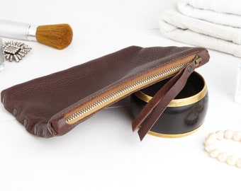 Cosmetic bag "Reddish brown-curry yellow-reddish brown"