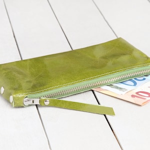 Leder Geldbeutel "Flaschengrün"