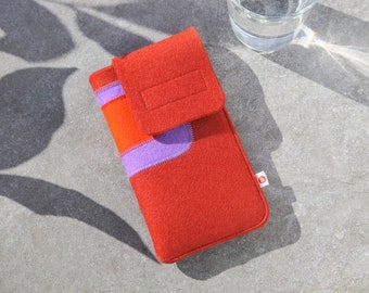 Smartphone bag "rust red-purple-dark orange"