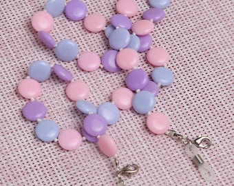 Glasses chain "Candies in lilac-lilac-pink"