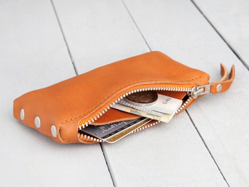 Leather Wallet mini Orange image 4