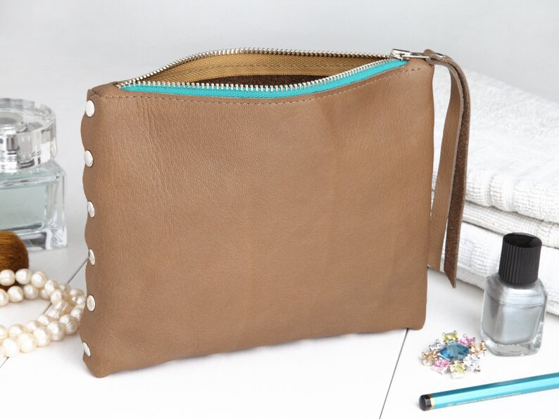Cosmetic bag Warm brown-turquoise-curry yellow image 3