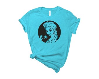 Elsa Frozen Starbucks Inspired Shirt - Aqua Triblend Unisex Tee