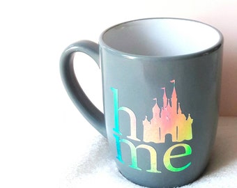 Holographic Disney Castle Mug, Magic Kingdom Inspired