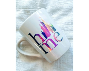 Holographic Disney Castle Mug, Magic Kingdom Inspired