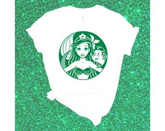 Ariel Starbucks Inspired Bella Canvas Shirt