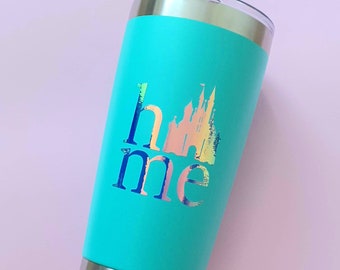Holographic Disney Castle Travel Mug, Teal 20 oz