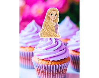 Tangled Cupcake Toppers. Rapunzel Birthday. Rapunzel Party. Tangled Party. Tangled Birthday. Disney Princess - Set of 12