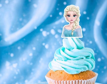 Elsa Cupcake Toppers. Frozen Elsa Party. Ariel Birthday. Elsa / Frozen - Set of 12