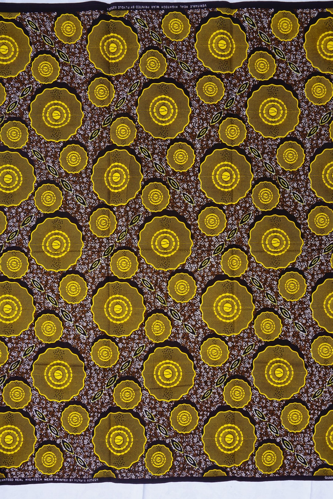 Java Print brown.yellow bloemen 1 Afrikaanse stof - Etsy Nederland