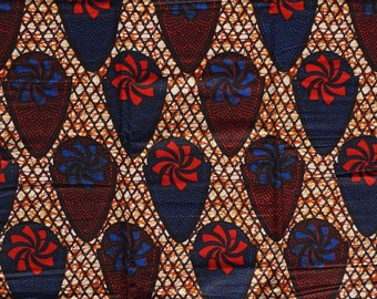 Wax Print - blau.rot Rafadha - afrikanischer Stoff