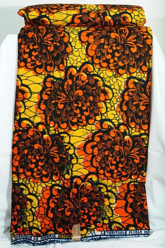African Fabric Wax Print Maua Pamba 1300 Eur Meter Etsy