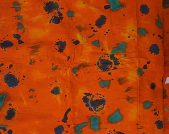 Orange #2 - Batik fabric from Tanzania - African fabric