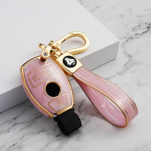 Mercedes Benz Stylish Key Fob Cover With Key Chain Jade/marble