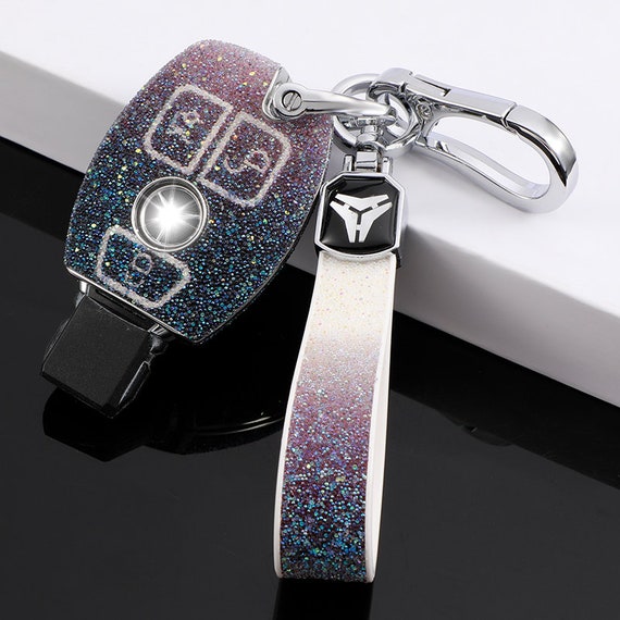 Mercedes Benz Stylish Key Fob Cover With Key Chain Crystal Effect Etsy