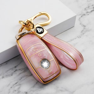 Mercedes Benz Stylish Key Fob Cover with Key Chain - Jade effect