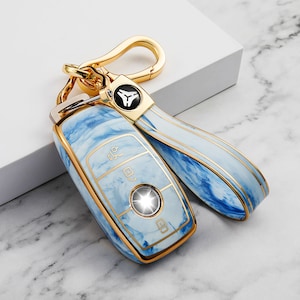 Mercedes Benz Stylish Key Fob Cover with Key Chain - Jade effect