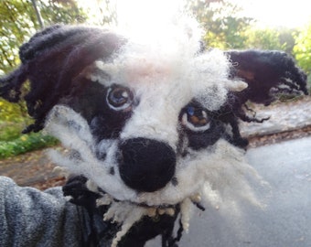 Felted Hand Puppet Dog