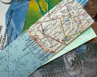 Vintage Map Bookmarks - Watercolor Back