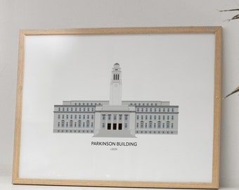 Parkinson Building Unframed Print, Leeds Gift, Leeds Illustration