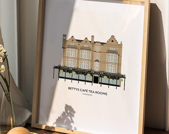 Bettys Café Tea Rooms Harrogate Print, Harrogate Gift, Yorkshire Art