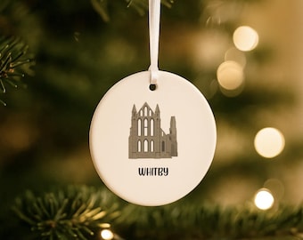 Whitby Ceramic Hanging Decoration | Whitby Abbey | North Yorkshire Art Gift