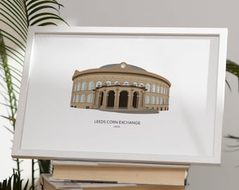 Leeds Corn Exchange Print: Urban Illustration, Leeds Gift