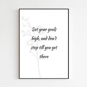 Motivational Wall Art Set Your Goals High And Don&#39;t Stop Unframed Poster Print Inspirational Quotes Décor Motivational Poster Prints