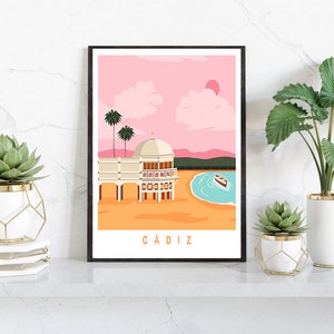 Impresión de arte de pared de Cádiz - Cádiz, cartel de Cádiz, regalo de boda, regalo de cumpleaños