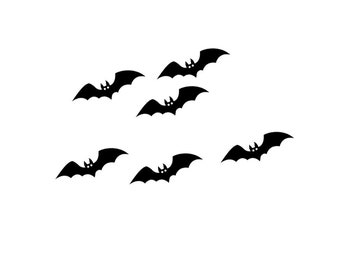 Halloween bat wall window sticker pack of 6 | Halloween decals Halloween decoration wall decal Peel and stick removable wall stickers