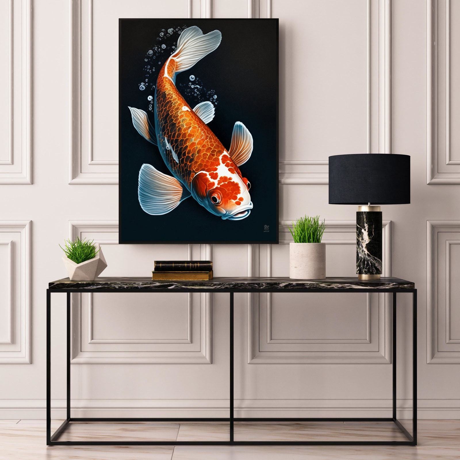 Unframed Koi Fish Painting Art Print, Zen Wall Art, Watercolor Painting ...