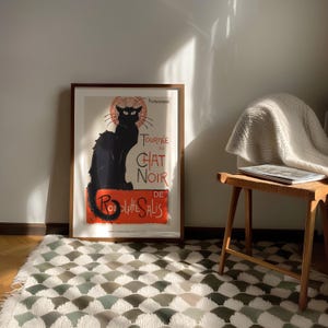 Stampa Théophile Steinlen Tournée du Chat Noir, Poster francese vintage, Illustrazione iconica del gatto nero, Decorazione murale in carta opaca, Arte classica