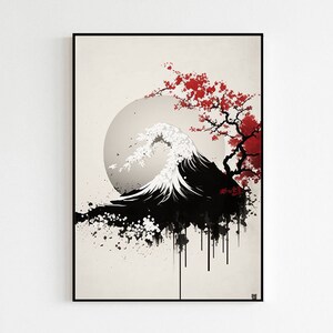 Japanese Landscape Wall Art | Asian Traditional Statement Art | Minimalist Japanese Aesthetic Poster | High-Quality Art Print for Decoration
