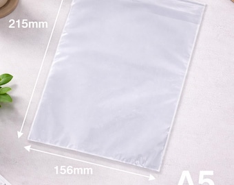 Crystal Clear Recyclable A5 Greeting Card Bag/Envelopes 156 x 215+ 30mm Flap Sealable