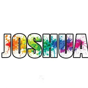 Niños Personalizado Niño Personalizado Calcomanía de pared Vinilo Graffiti Pintura Salpicadura Coloridos Colores del arco iris Niños Niños Niñas Decoración del dormitorio