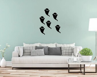 Halloween ghost silhouette sticker pack of six | Halloween wall stickers Halloween decoration Halloween window and wall decal peel and stick