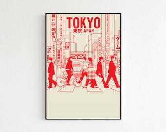Japanese Art Poster Print Tokyo City Print Only Gift Teen Gift Teenager Bedroom Gift Teen Wall Art Teenage Room Decor Art