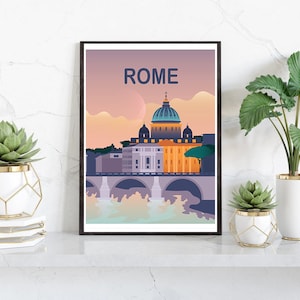 Roma Wall Art Print - Roma, poster di Roma, regalo di nozze, regalo di compleanno